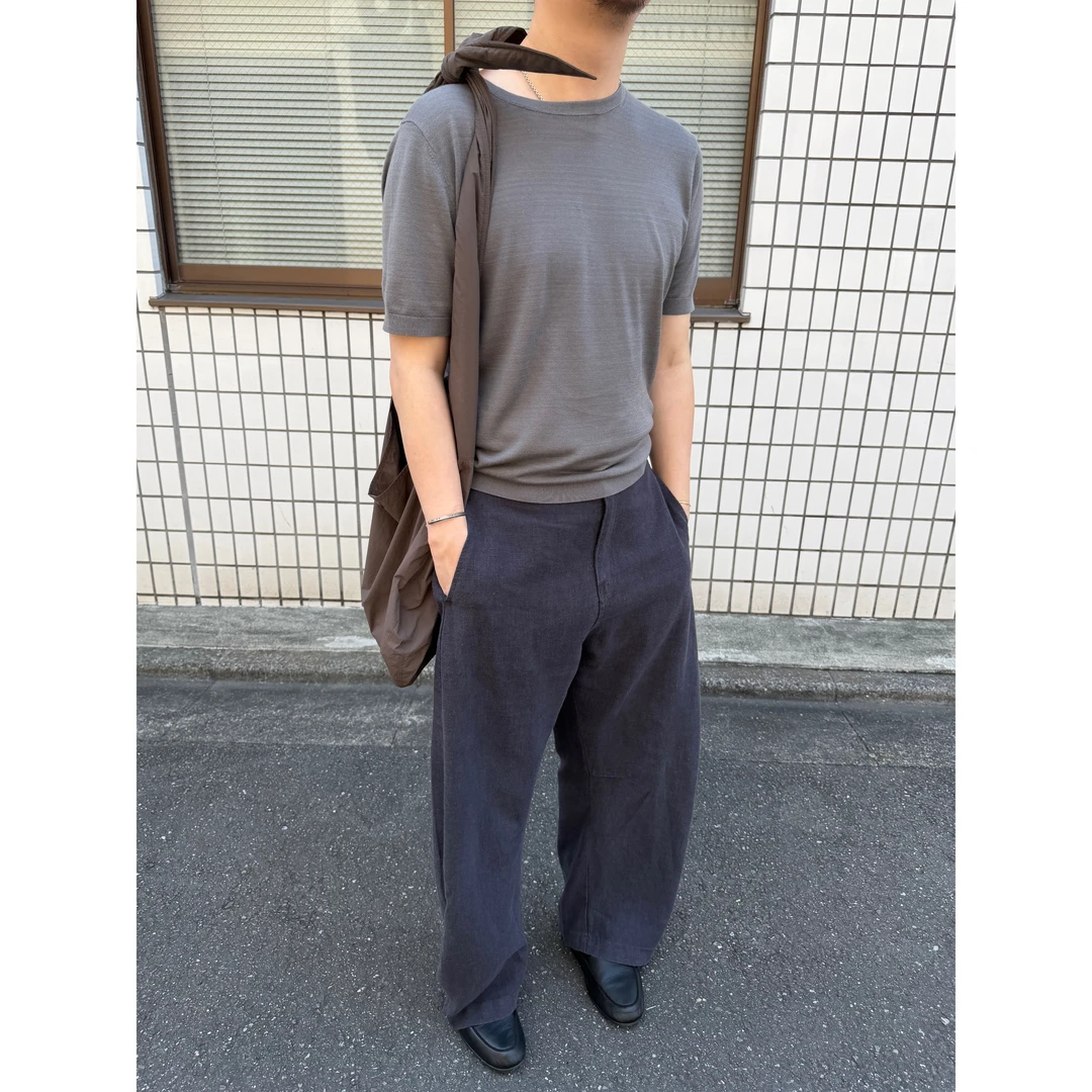 Anniehall26ss「静奢 可机洗 高级纱线」天丝羊毛可机洗针织短袖