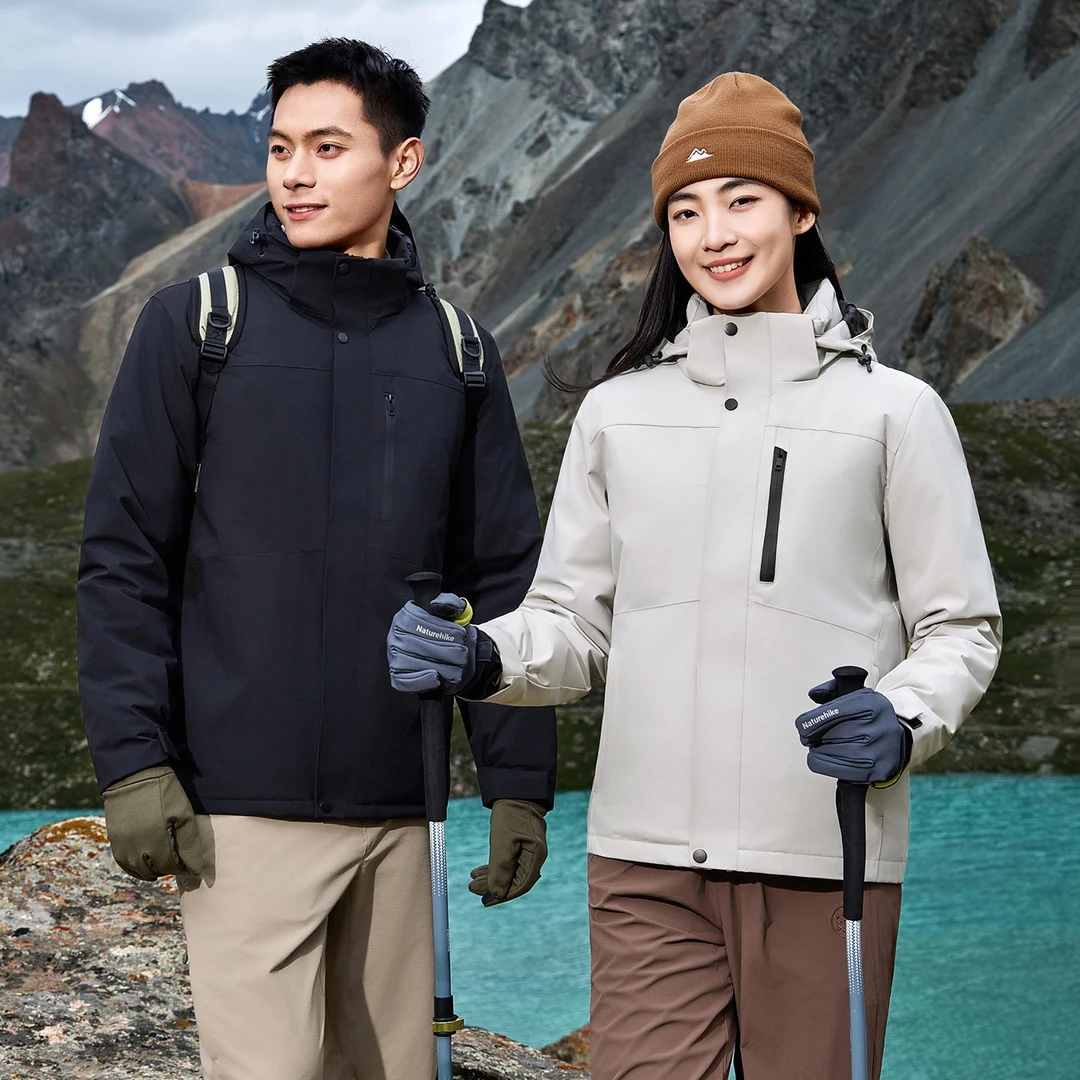 【冠鱼】羽绒冲锋衣男女款防水防风外套适合登山766