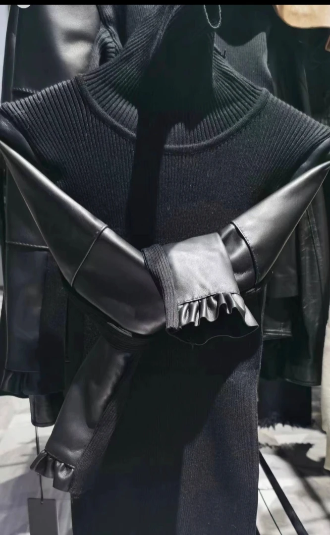 【宾姐服饰】高领袖打底衫女冬加棉袖子针织衫