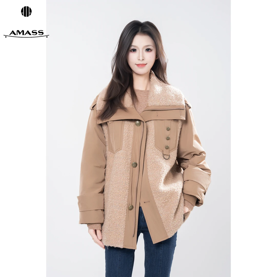 AMASS/阿玛施秋冬新款复古老钱风时尚百搭气质新雪丽棉服女540007