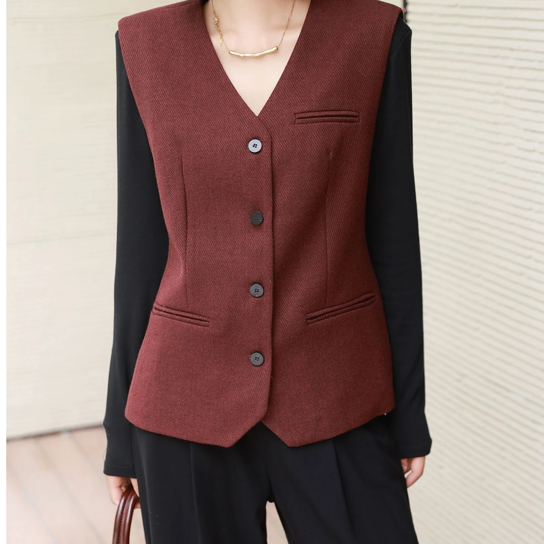 王姐专属-2025春季新品纯色外穿通勤马甲【万ZFQ-239】