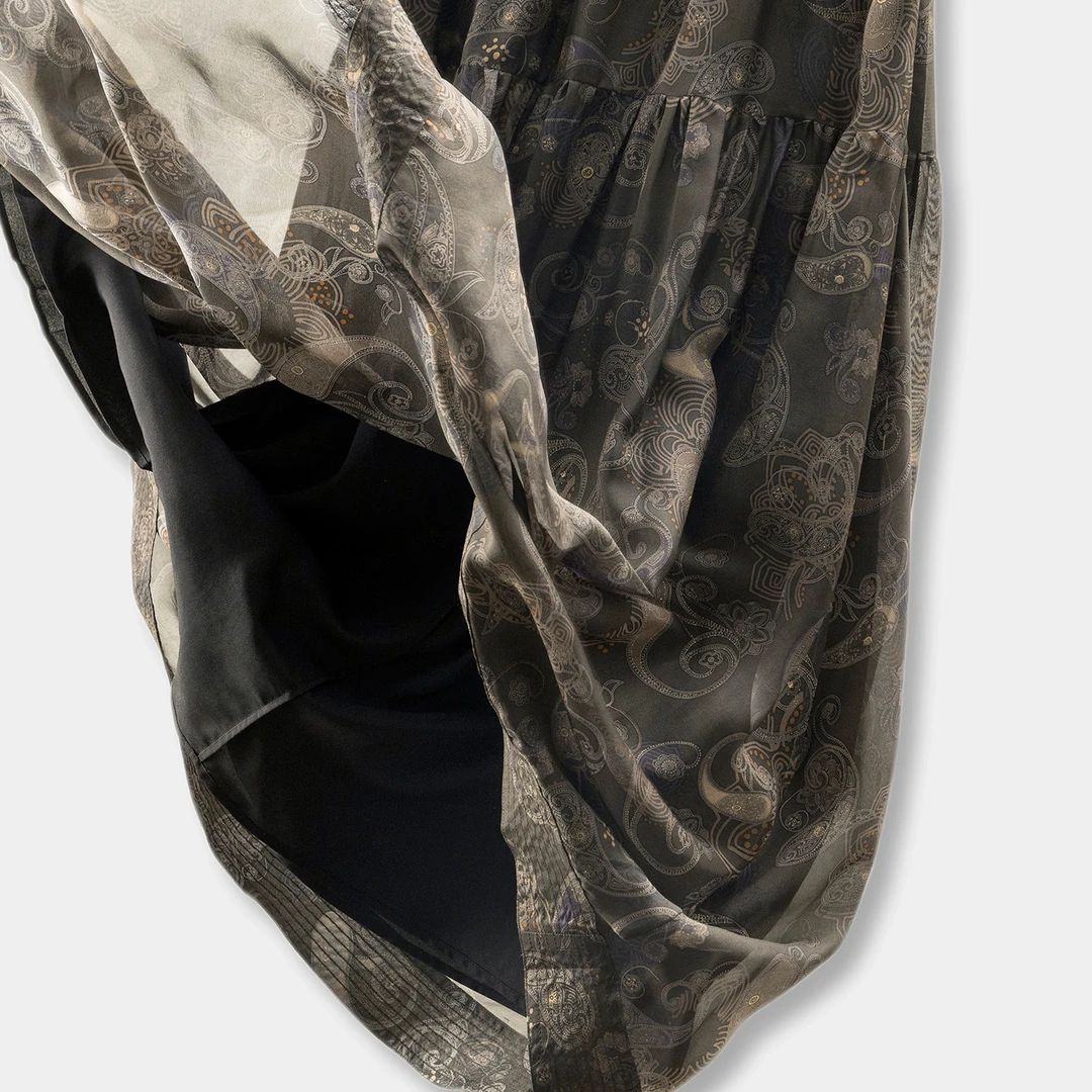 春天家 异域腰果花 法G设计真丝乔其2米+大摆A字半身裙女84F2 特