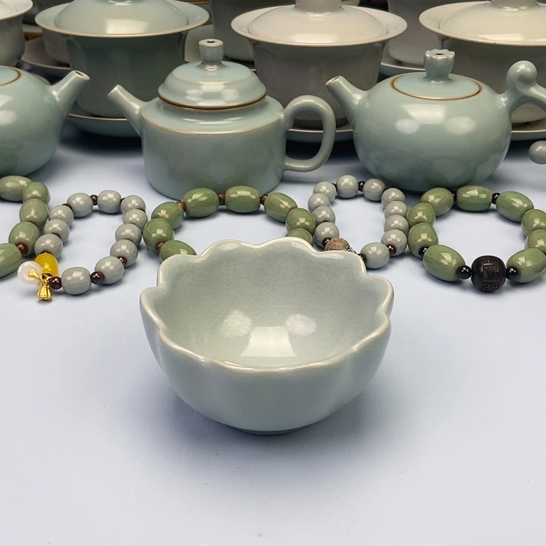 杯仿古小莲花碗原矿原釉原产地