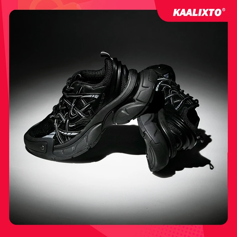Kaalixto黑色跑鞋老爹鞋运动增高国潮保暖搭子潮流官方时尚百搭