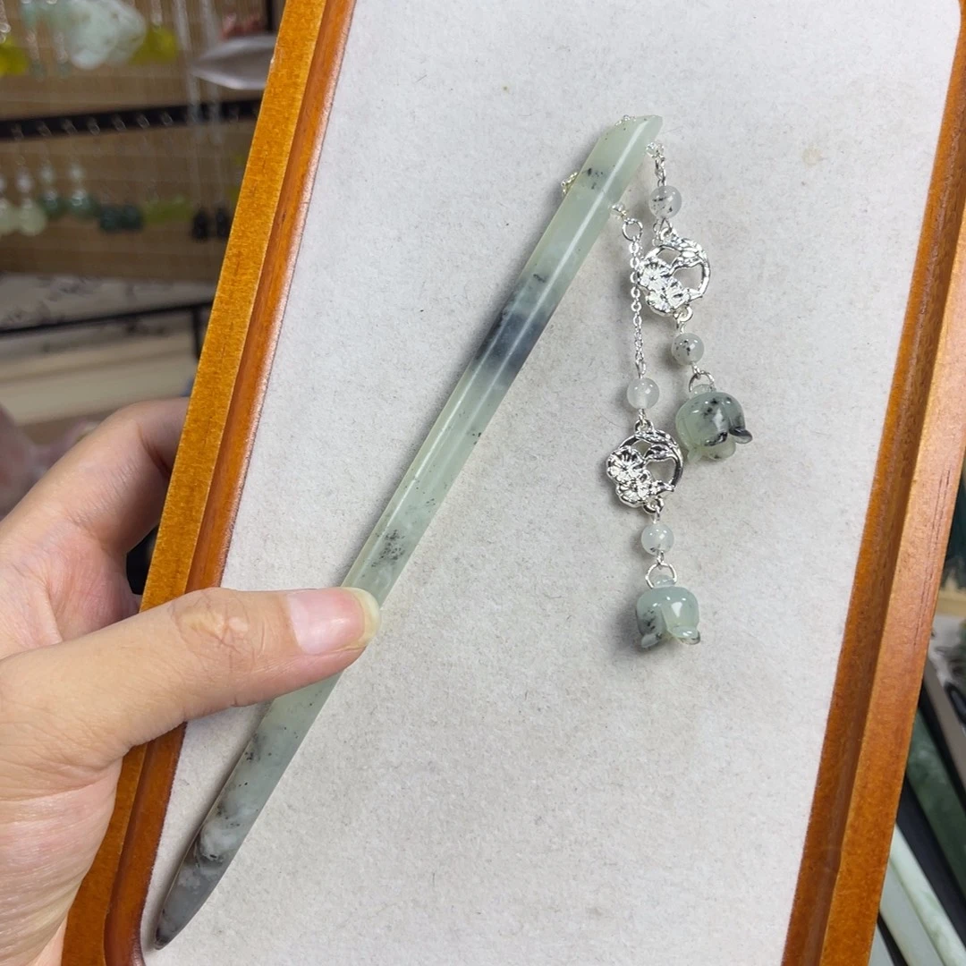 蛇纹石玉未镶嵌发饰