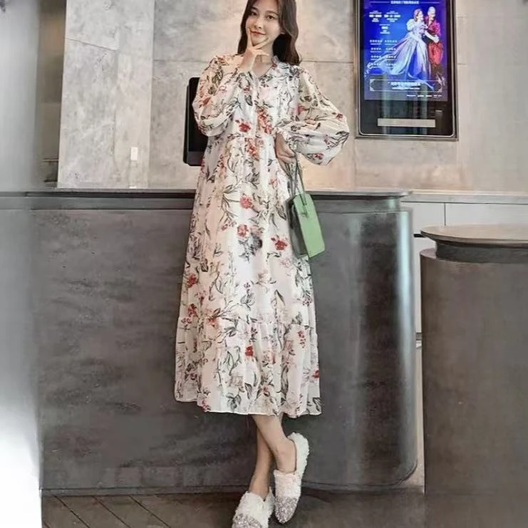 【轻奢•Y叙】NN617-时尚女装新款休闲连衣裙碎花显瘦