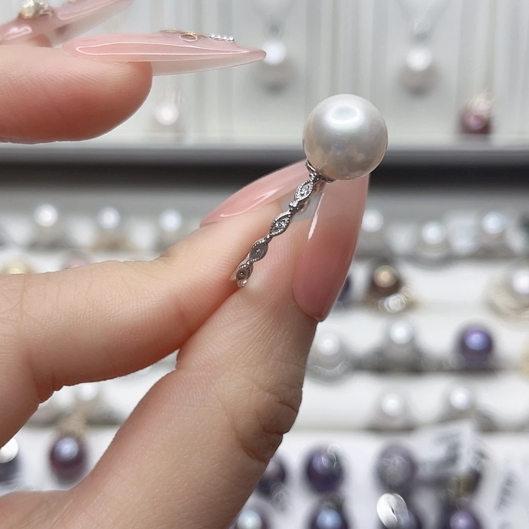 淡水珍珠戒指银S925镶嵌