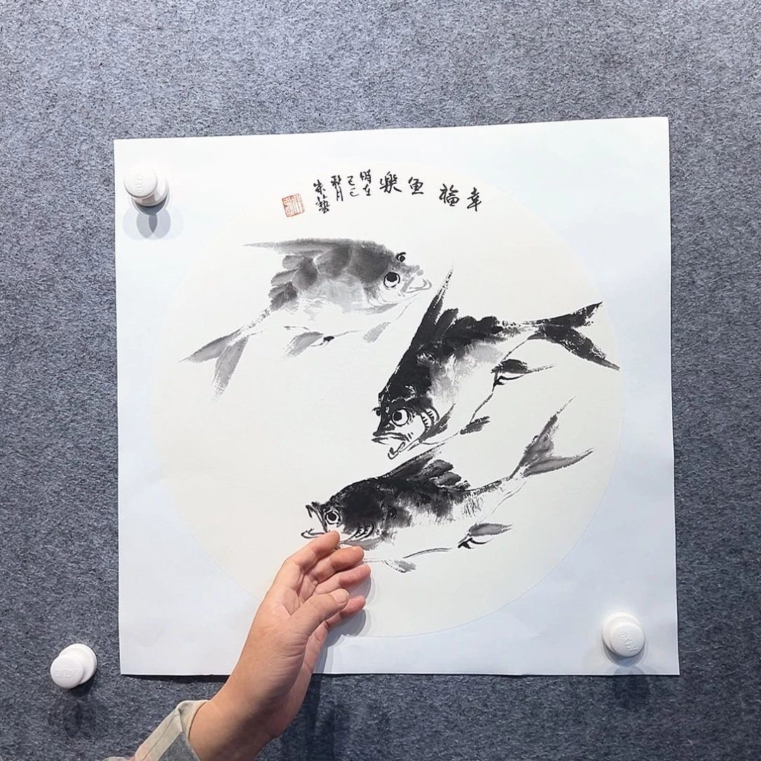 国画纯手绘系列画心