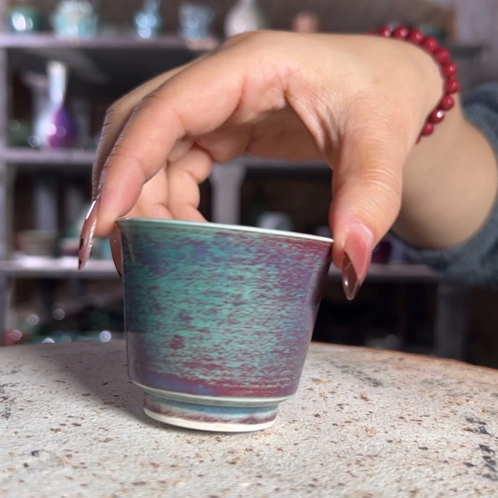 瓷片钧瓷茶器摆件杯子554