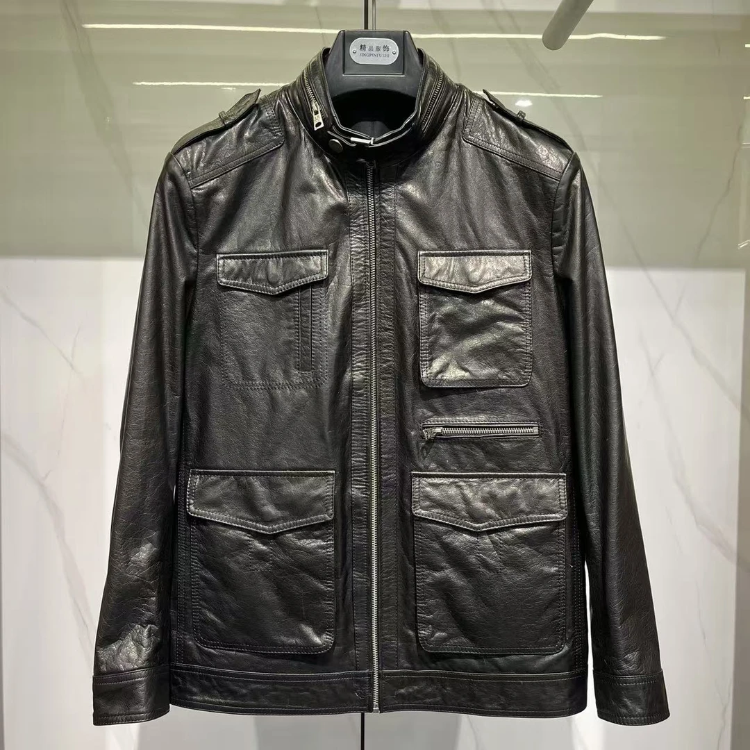 23-03男士机车真皮外套