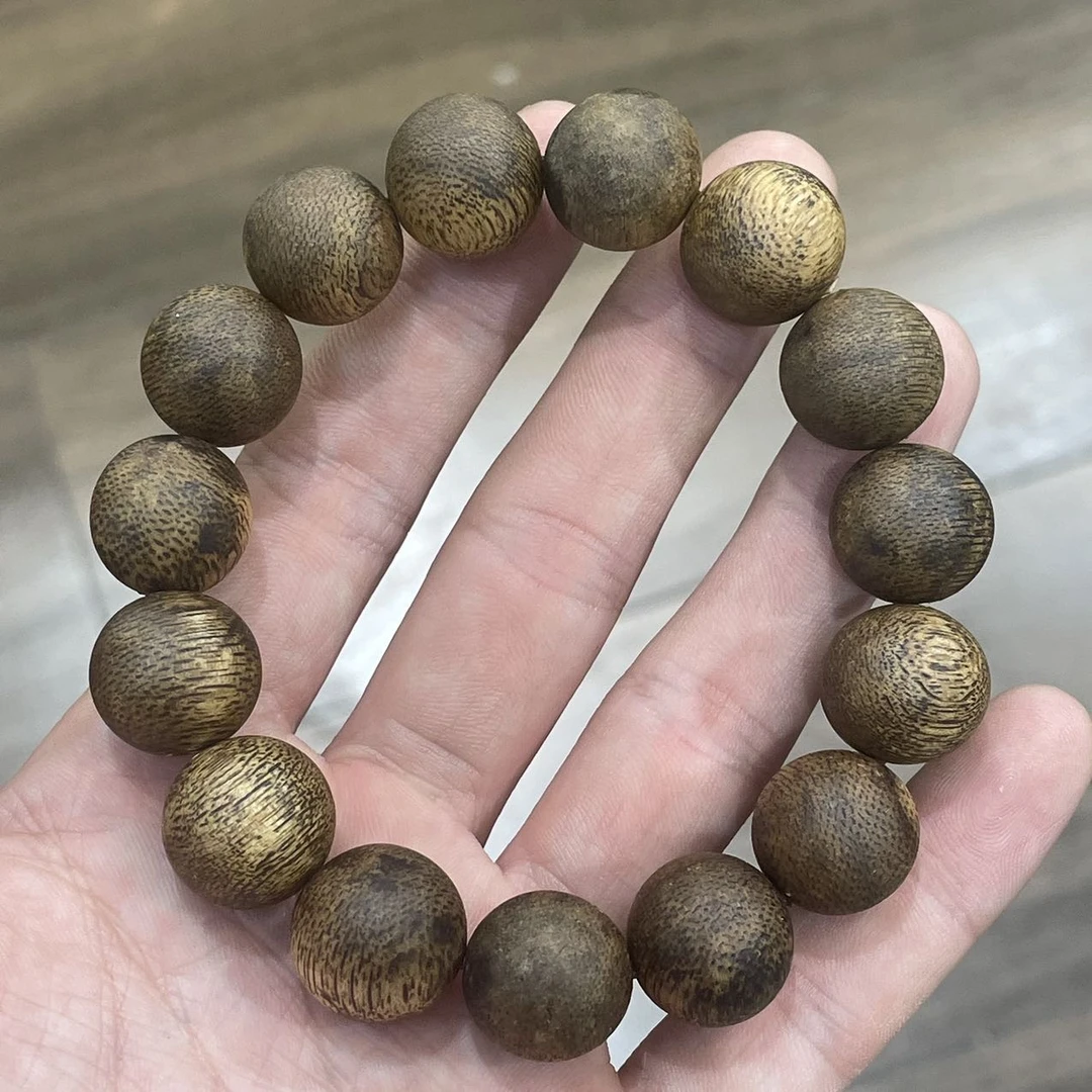 【佳哥严选】 J98925-乌身沉香圆珠单圈（95分沉）-14.5+mm左右