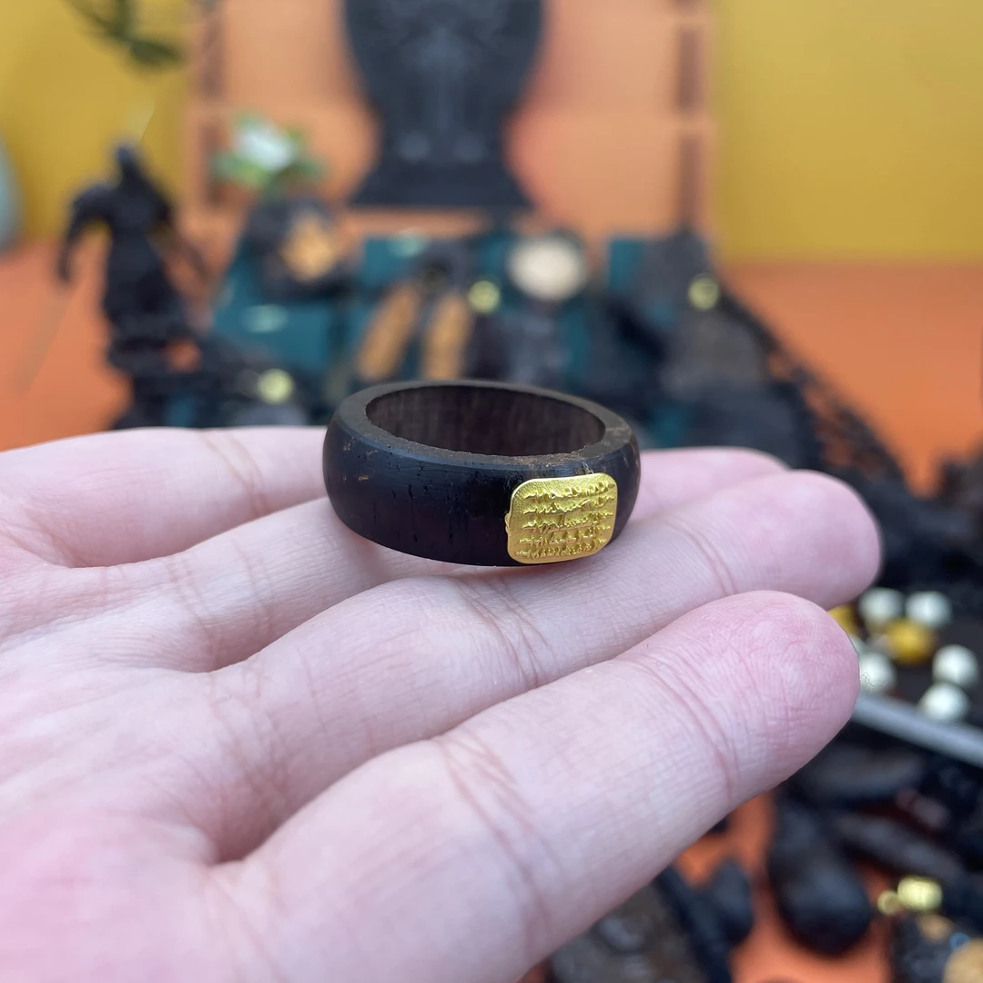 （5条经戒指）2.1内径巴布亚贡木手把件天然复古原木雕刻文玩