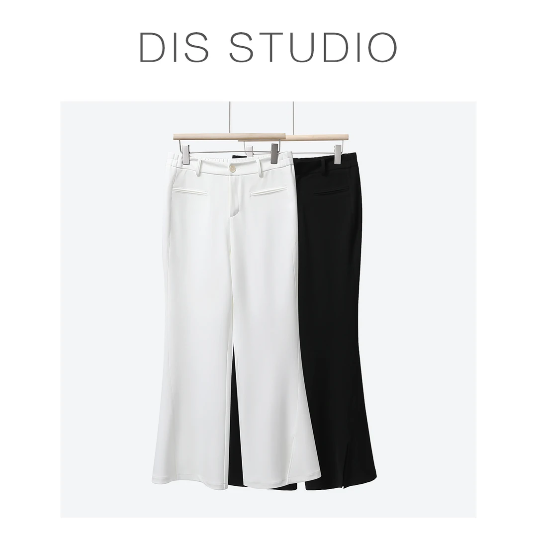 【DIS  现货】【时髦腿精】夏季气质高腰开叉喇叭休闲裤Z525K10627