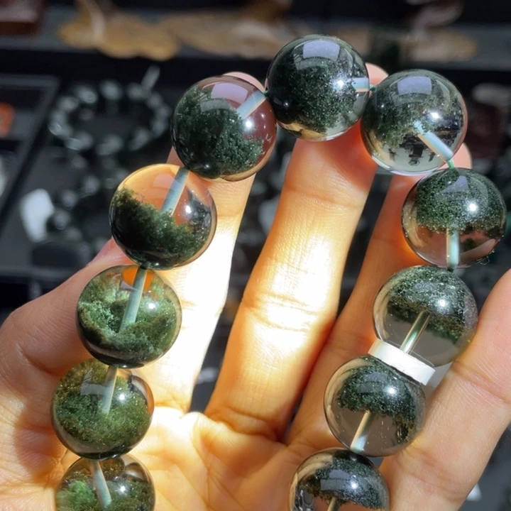 未镶嵌水晶手链绿幽灵聚宝盆17