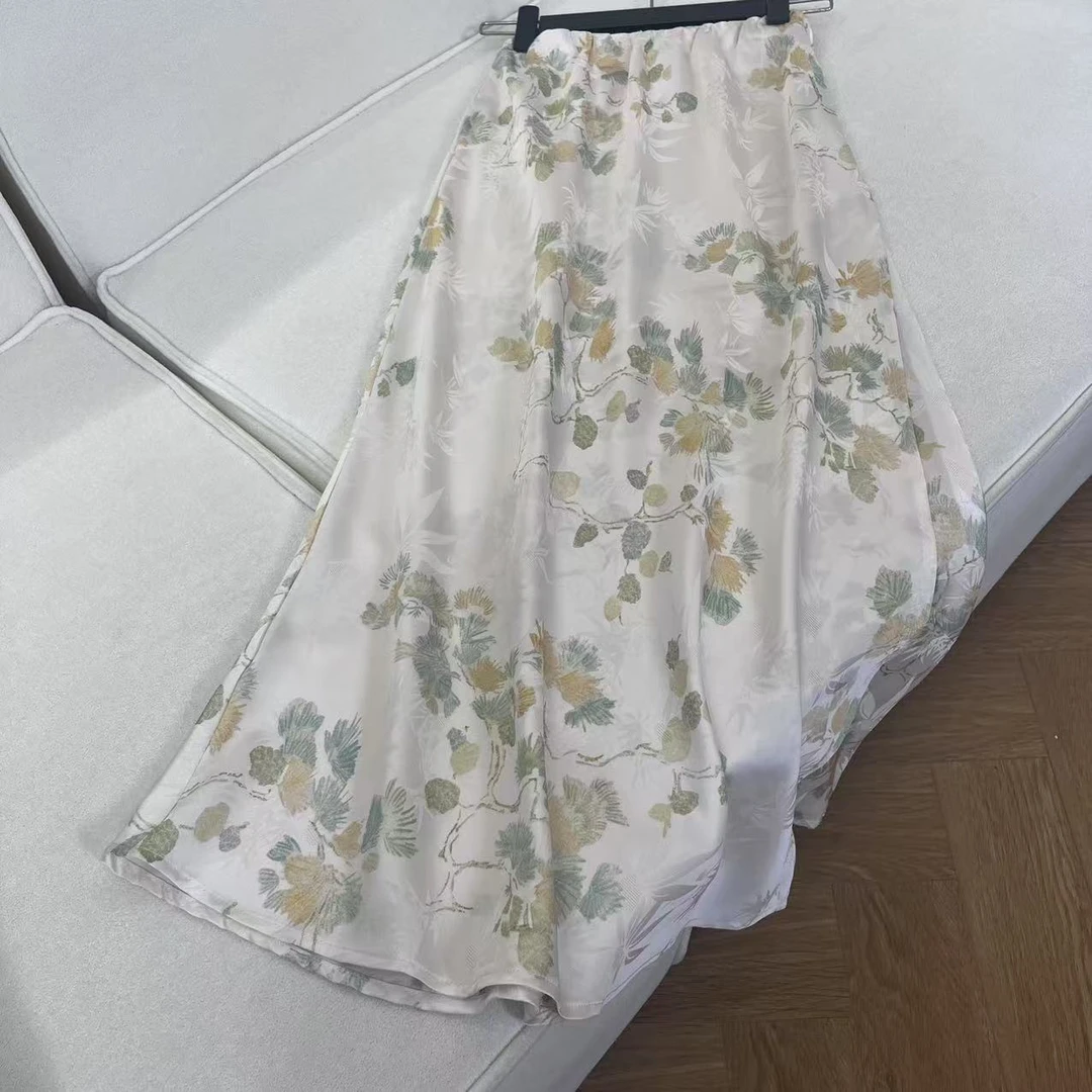 春夏新款时尚气质优雅大气国风提花半身裙H4007