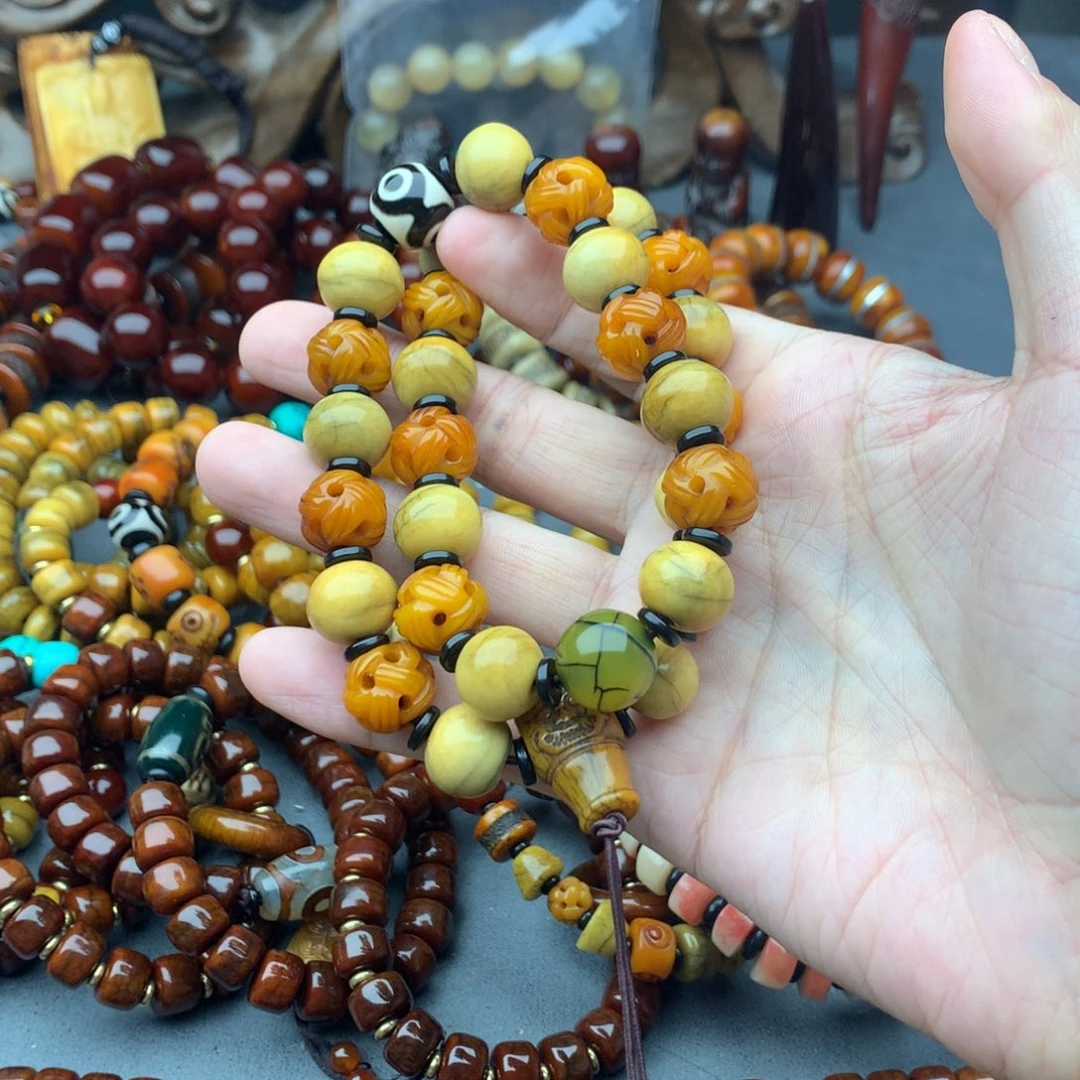 欢***帝牛骨手串/手链牦牛骨路路通手串