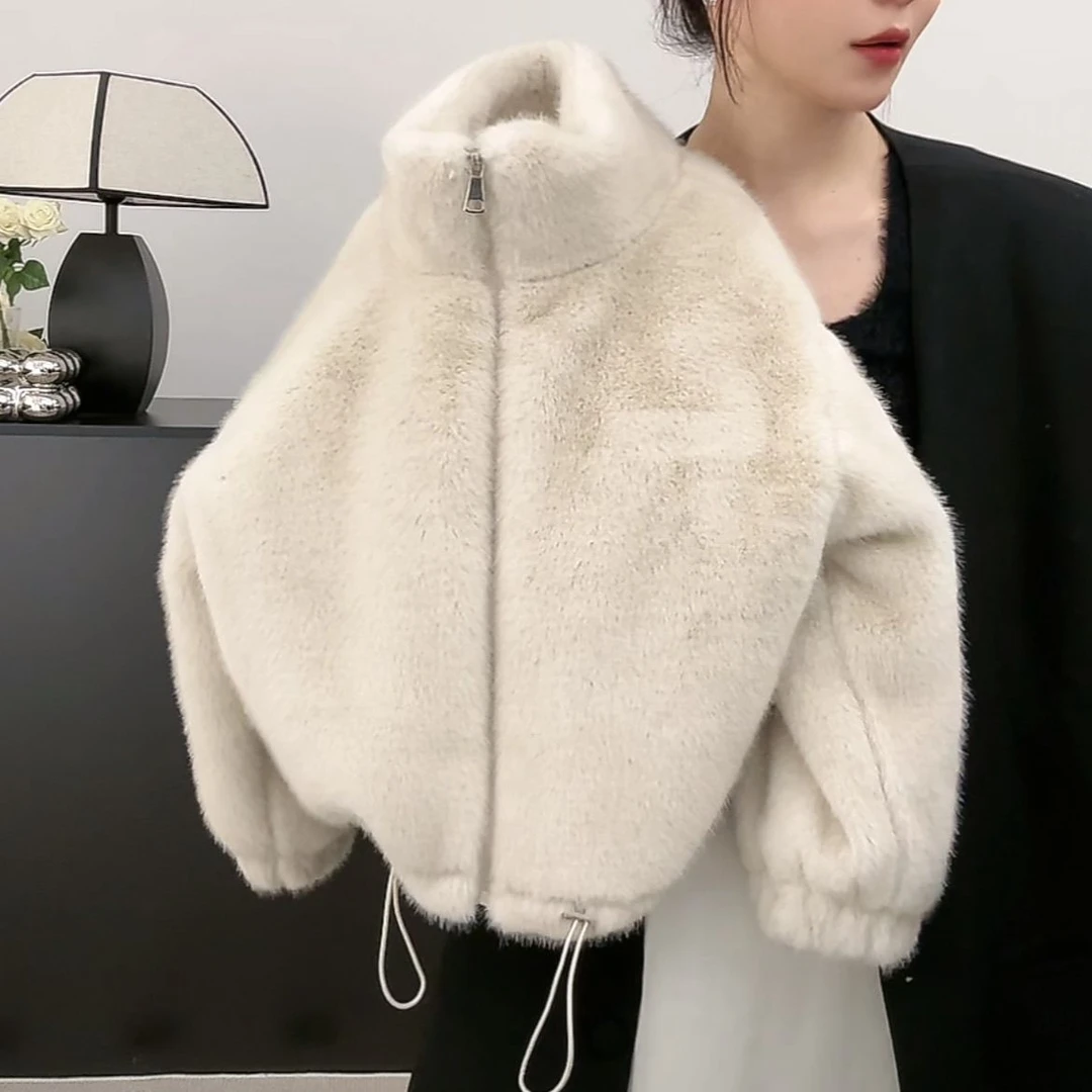 儿童皮毛一体毛毛外套2025新款秋冬男童女童宝宝皮毛短款加绒上衣