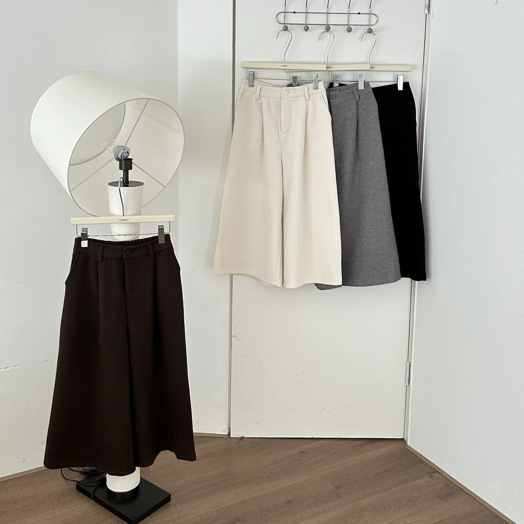 赵小小【时髦聚光～】91096 焦点韩系百搭八分阔腿休闲裤高级感简约