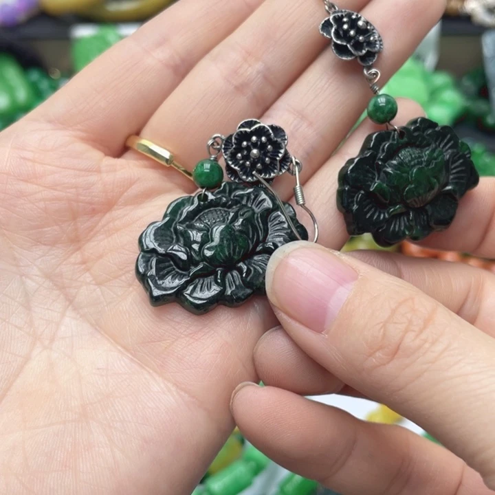 翡翠未镶嵌手链耳坠61