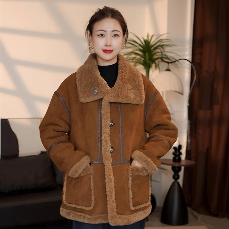 海宁高端双面穿中长款正口袋翻领女装外套