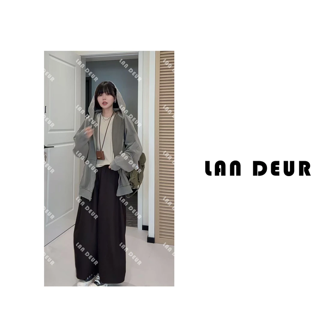 【山间田野】慵懒风时尚休闲运动百搭宽松连帽卫衣开衫外套