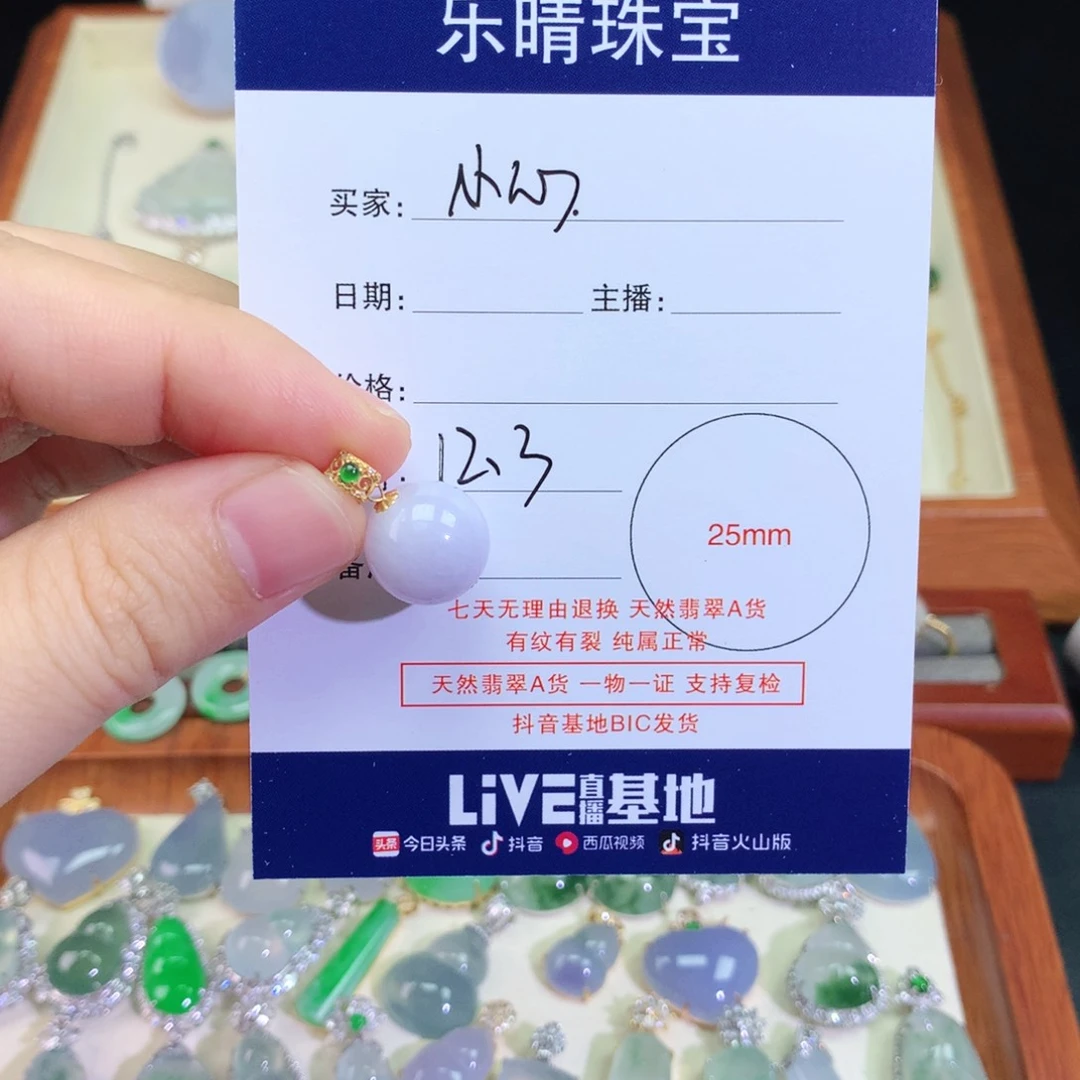 颈饰18K金镶嵌翡翠小**