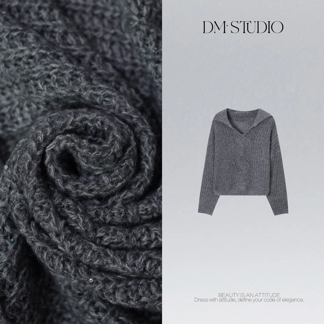 DEDM•STUDIO/气质减龄慵懒羊毛羊绒混纺针织套头毛衣2510ZZS/8277