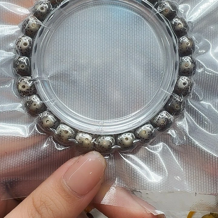 星月菩提手串482尽头黑灰星月菩提98桶单圈