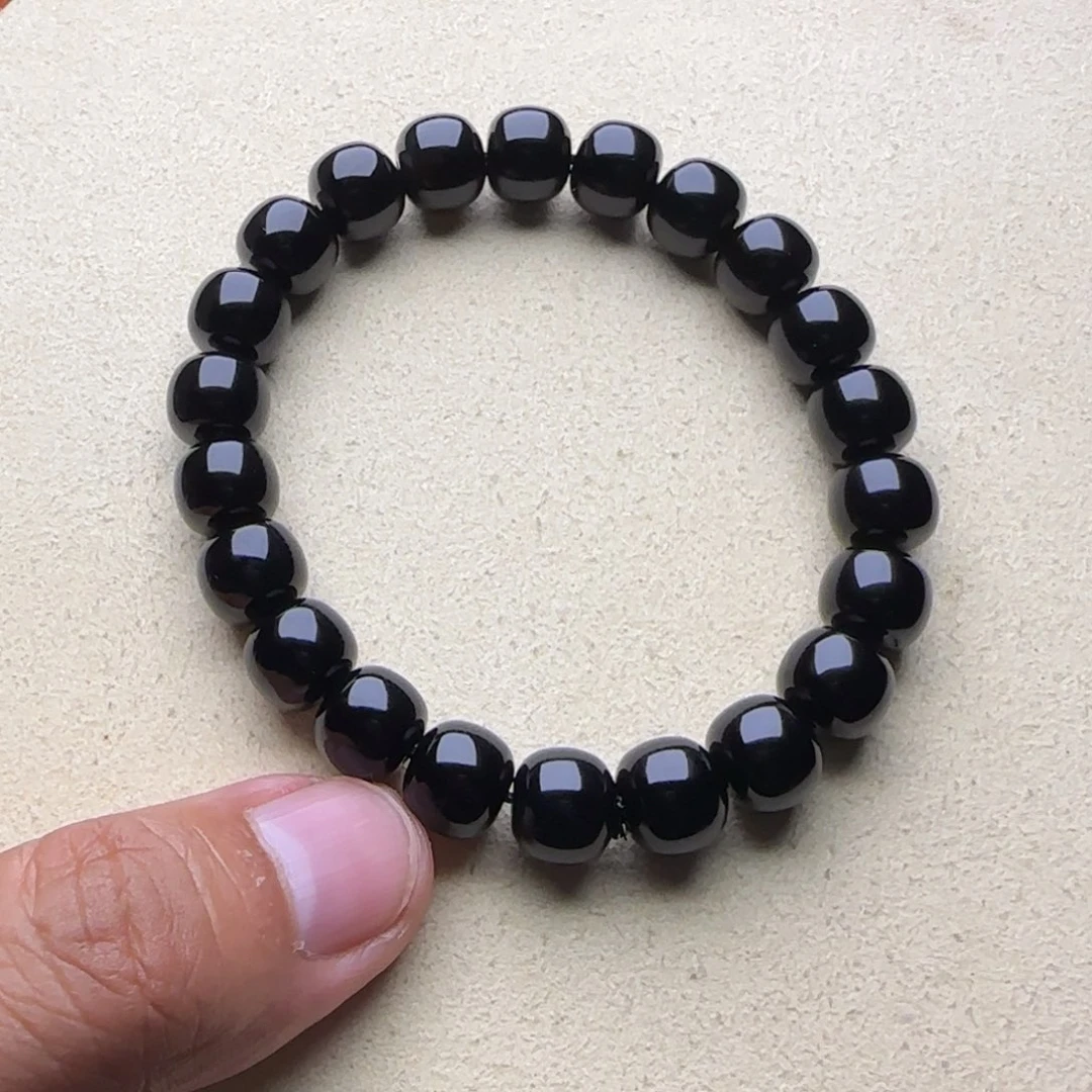 喜***喜玛瑙/玉髓手链未镶嵌黑玛瑙老型