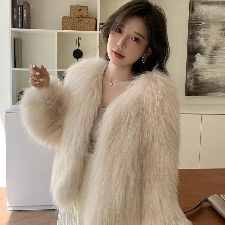 新款50衣长双面编织加密加厚时尚短款保暖外套年轻减龄韩版秋冬款