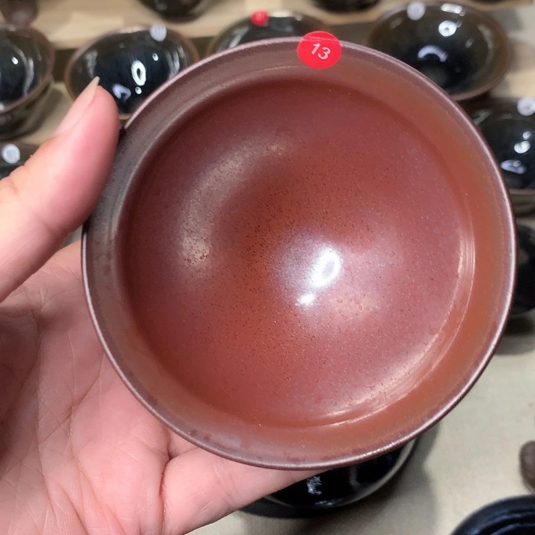 茶盏原矿草木灰釉柿红建盏主人杯