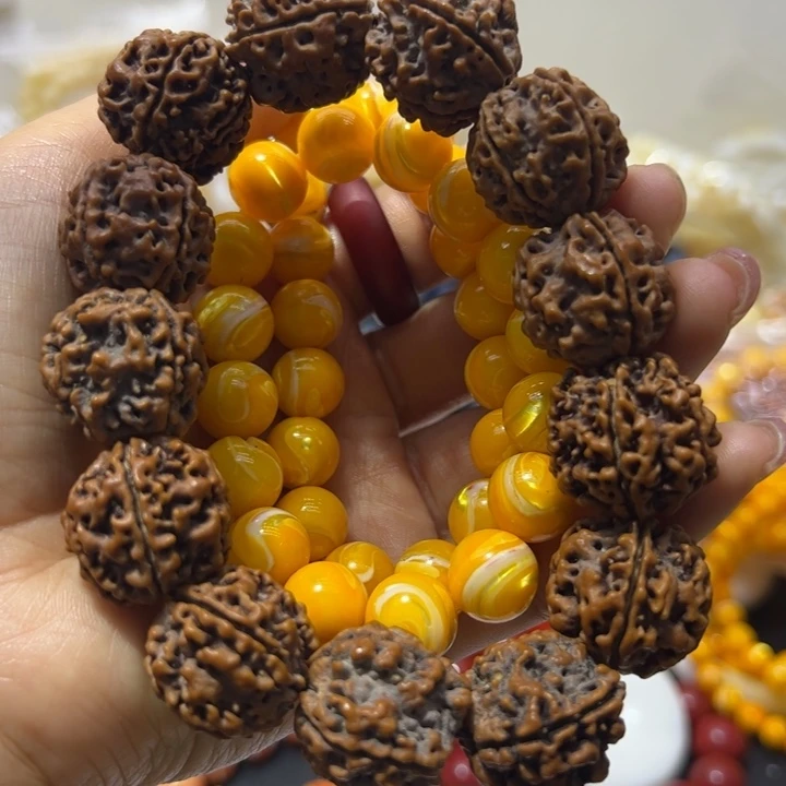 核桃手串/手链1.2金黄大白