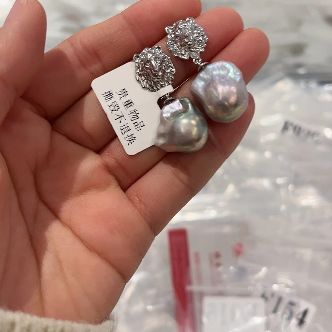 淡水珍珠耳饰合金