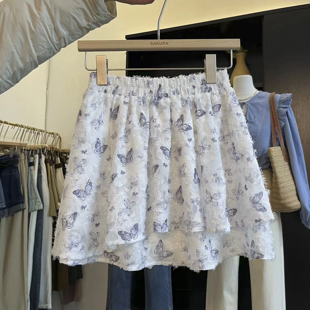 璎婲sᴀᴋᴜʀᴀ【庄周梦蝶半身裙】岚仙气甜美温柔风蝴蝶流苏a字半身裙