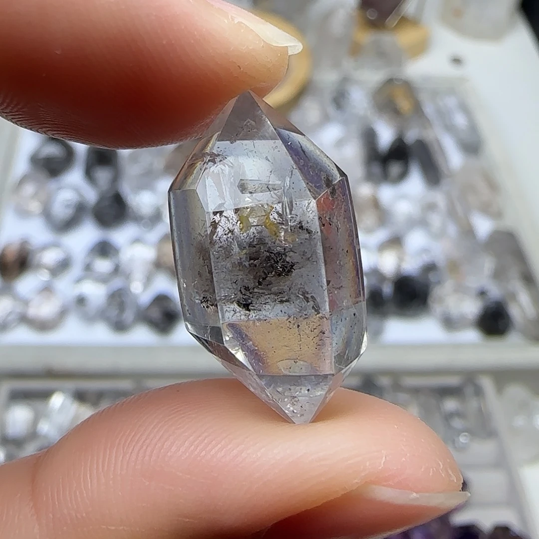 珠宝半成品未镶嵌水晶闪灵双尖随形