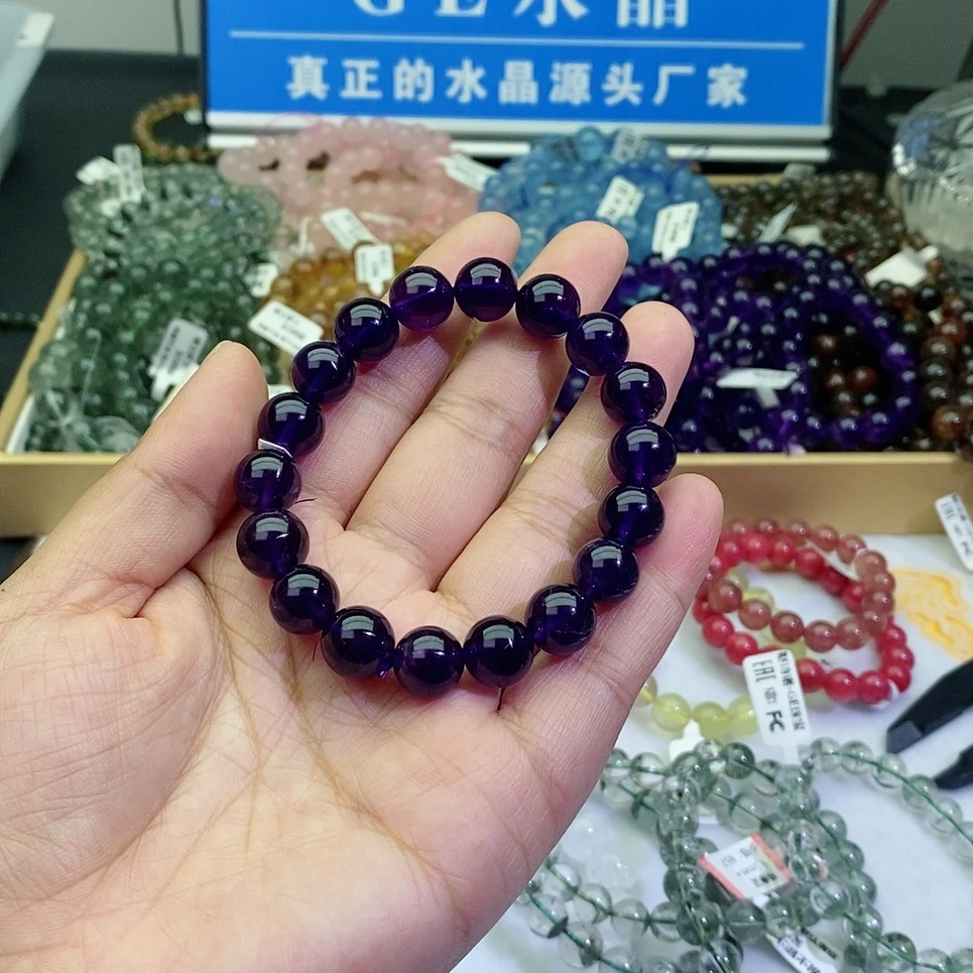 水晶手链未镶嵌毕业级乌拉圭紫水晶11+