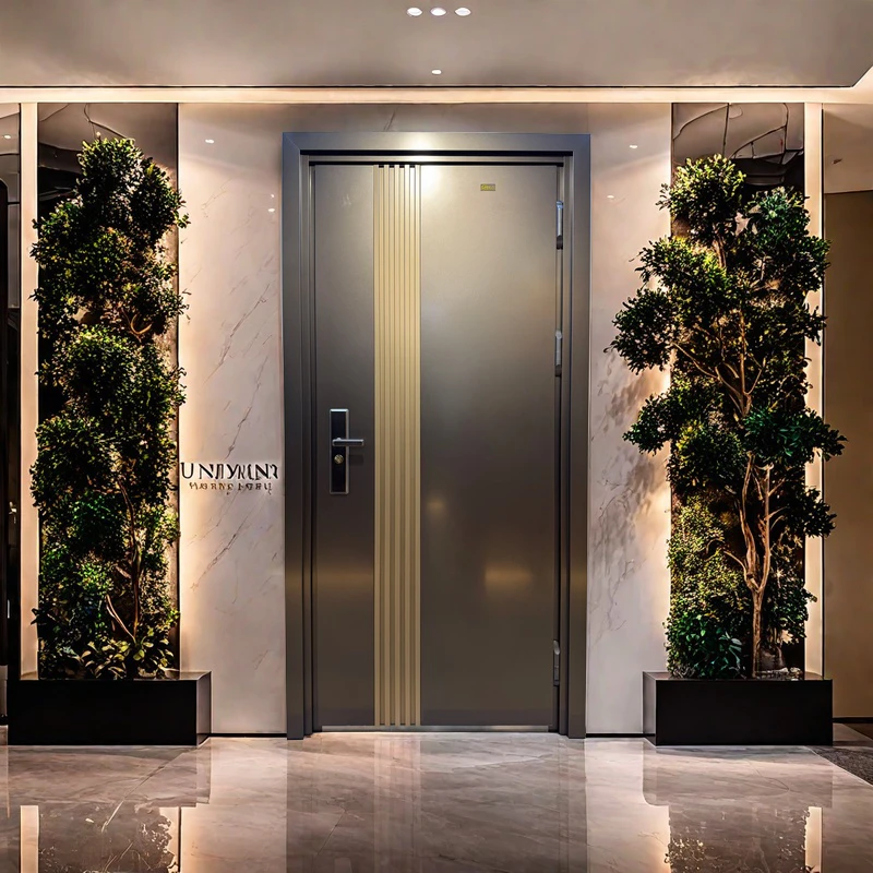 不锈钢入户门定制普通六层填充内有龙骨架一门双色门铰可选