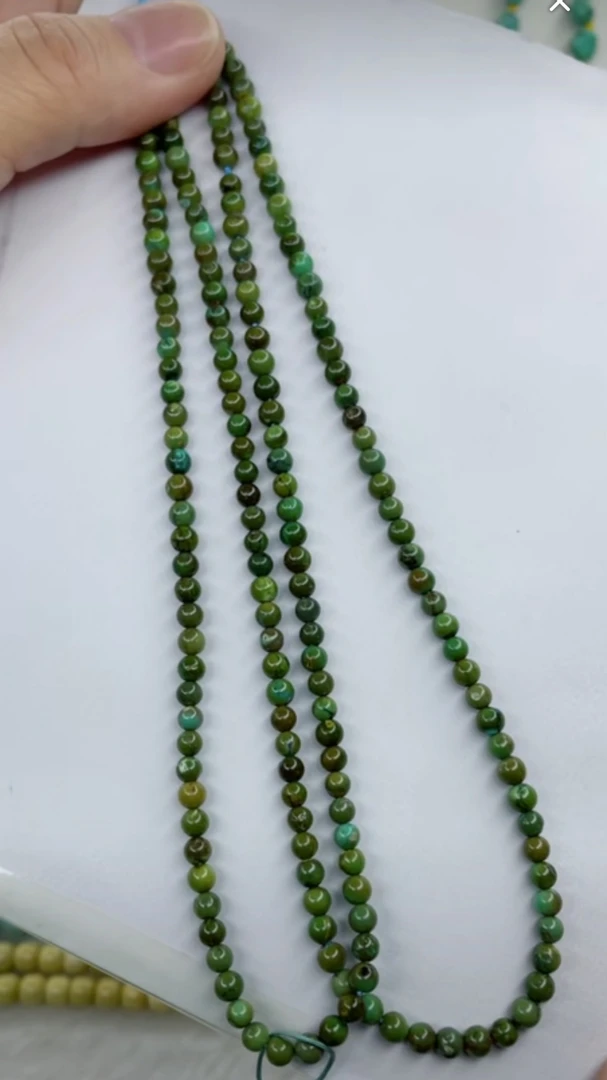 天然原矿绿松石米链卡3+