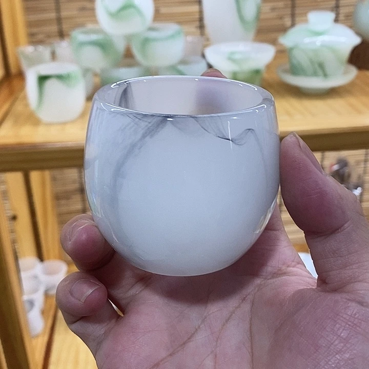 琉璃手工艺品水墨主人杯80cc