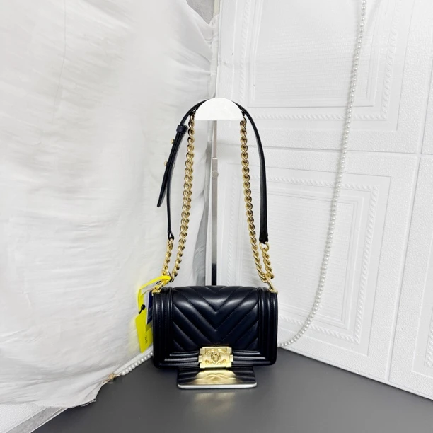 95新 Chanel/香奈儿 黑色Leboy单肩斜挎包