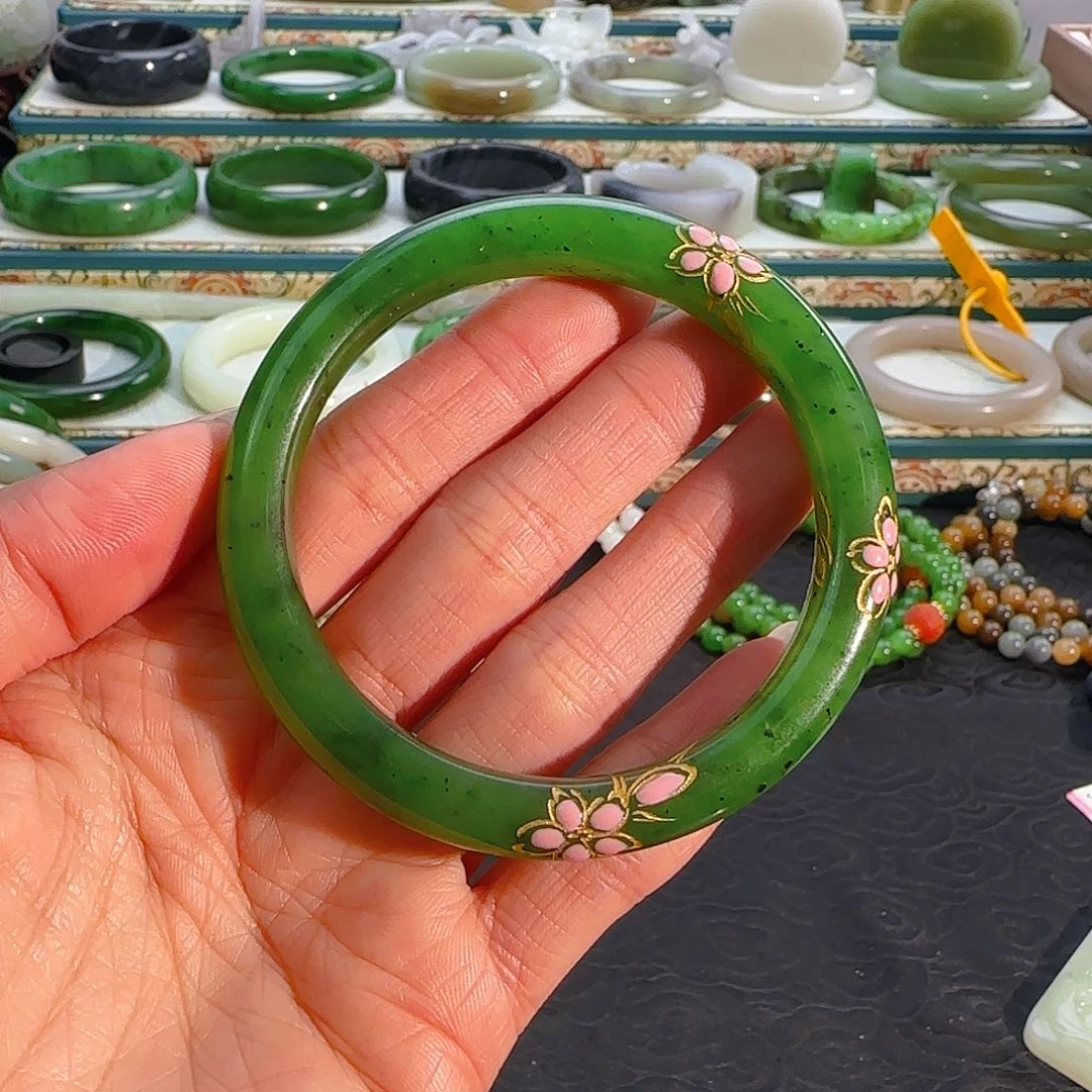 未镶嵌手镯和田玉碧玉美人条