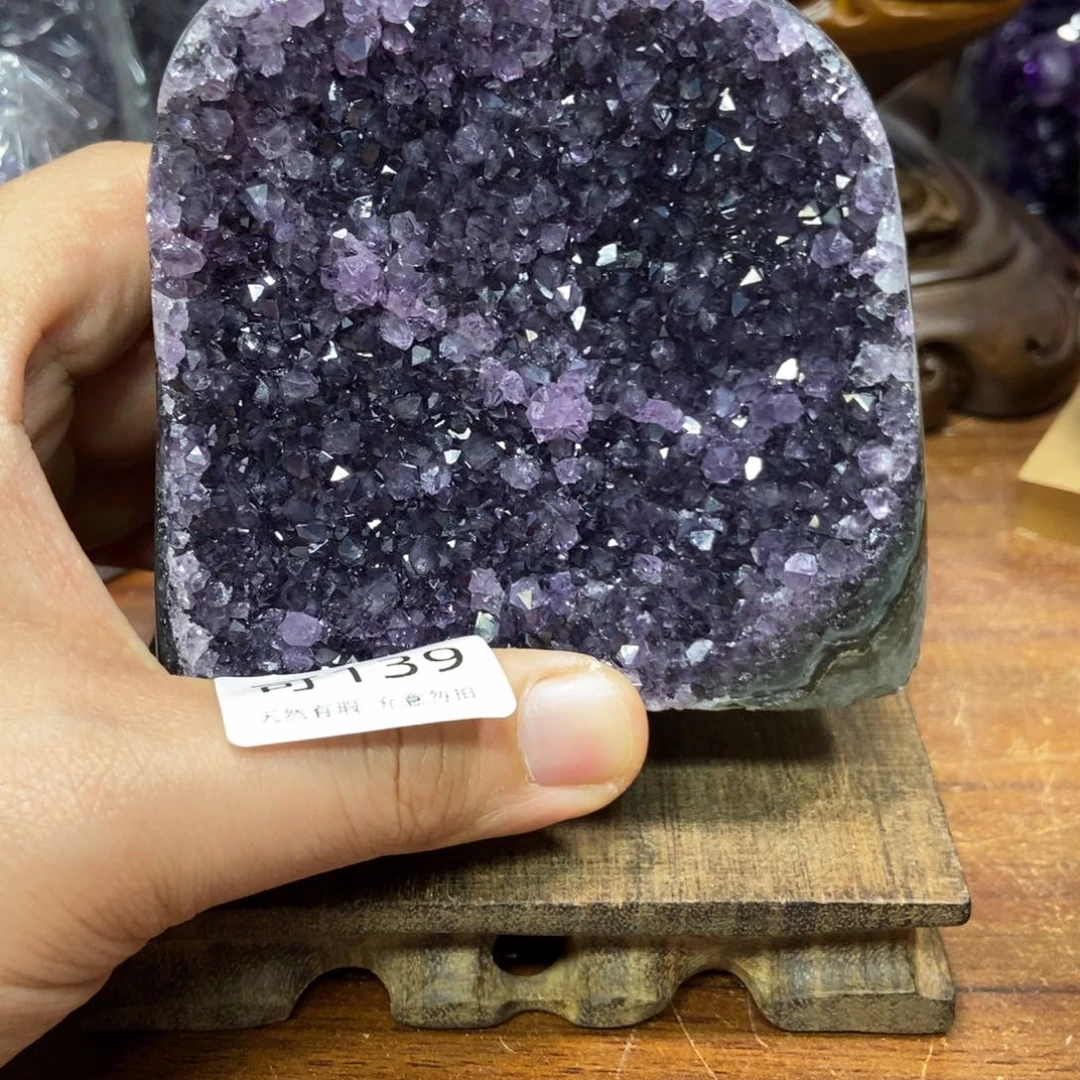 天然水晶摆件未镶嵌紫晶