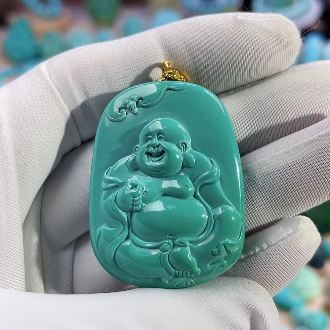 绿松石珠宝奇石18K金镶嵌