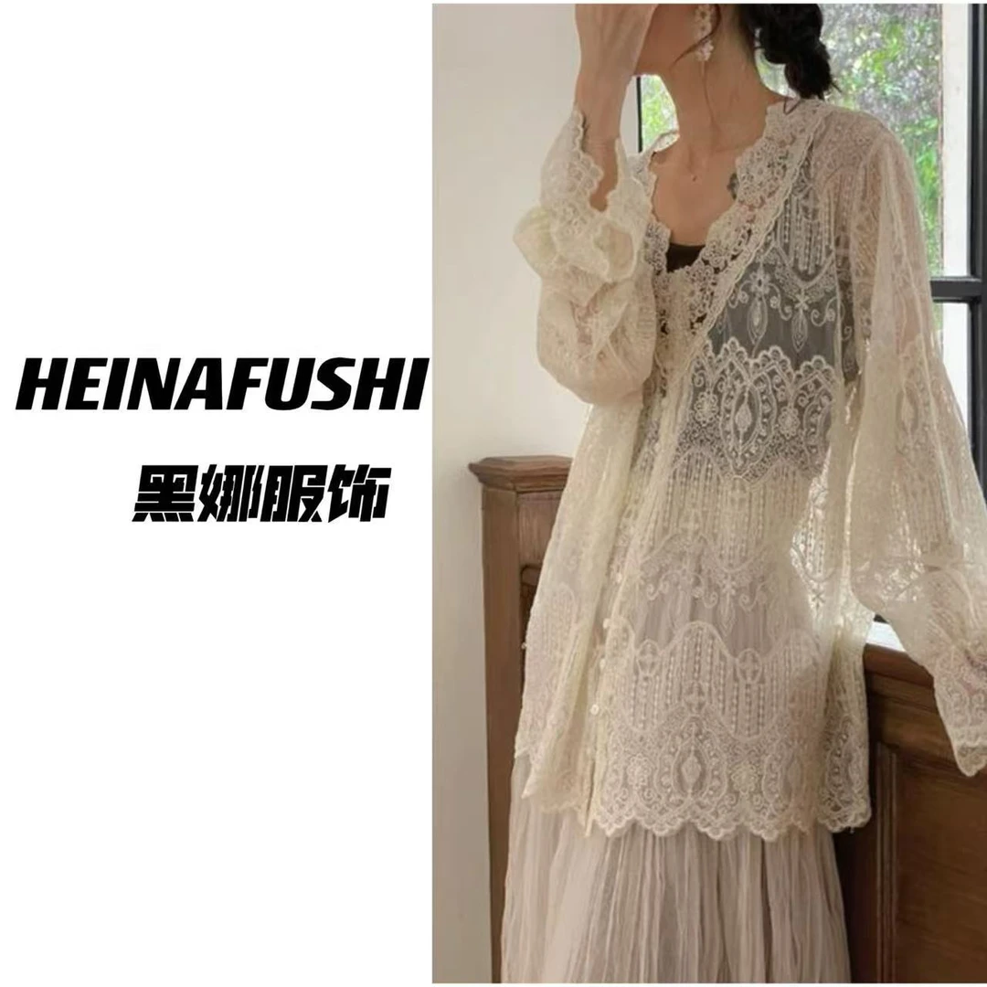 HEINA 法式镂空蕾丝花边衬衫1910