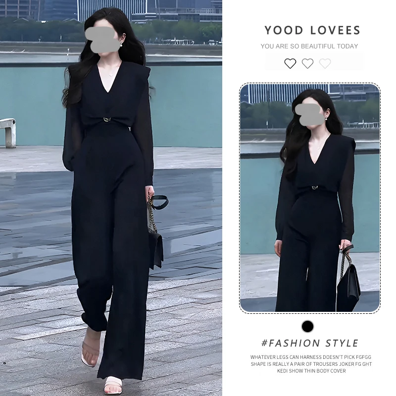 巨好看连衣裤女2025新款法式高端大气上档次漂亮独特黑色连体裤