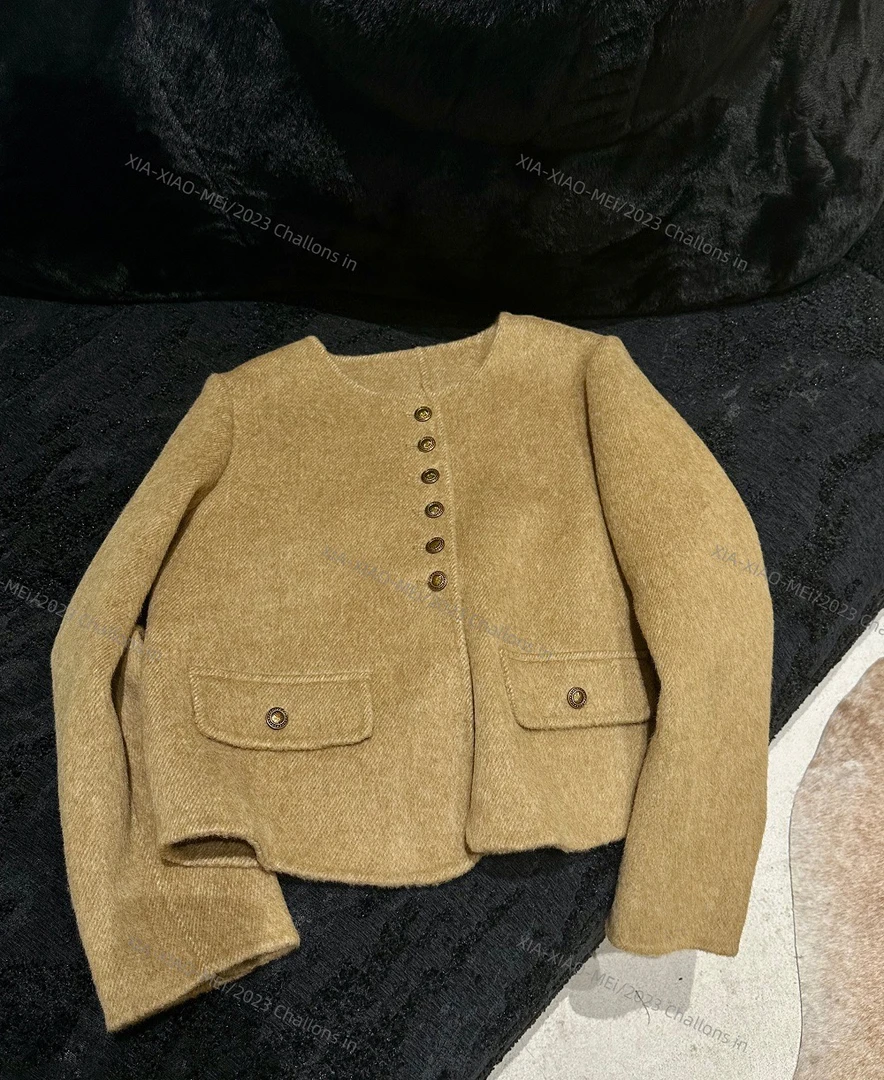 XIAOMEI ｜小香短款双面羊毛大衣手缝-1230