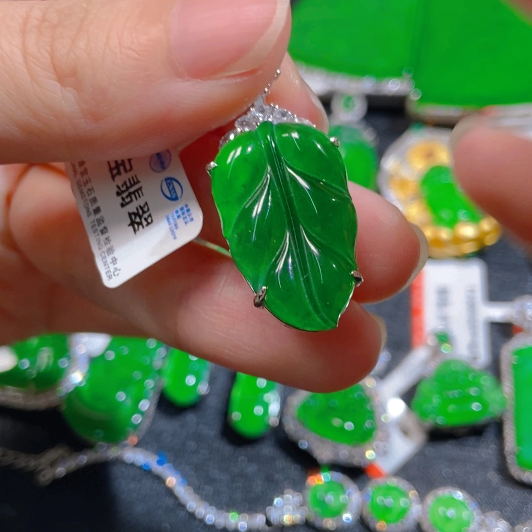 翡翠银S925镶嵌吊坠(不含链)