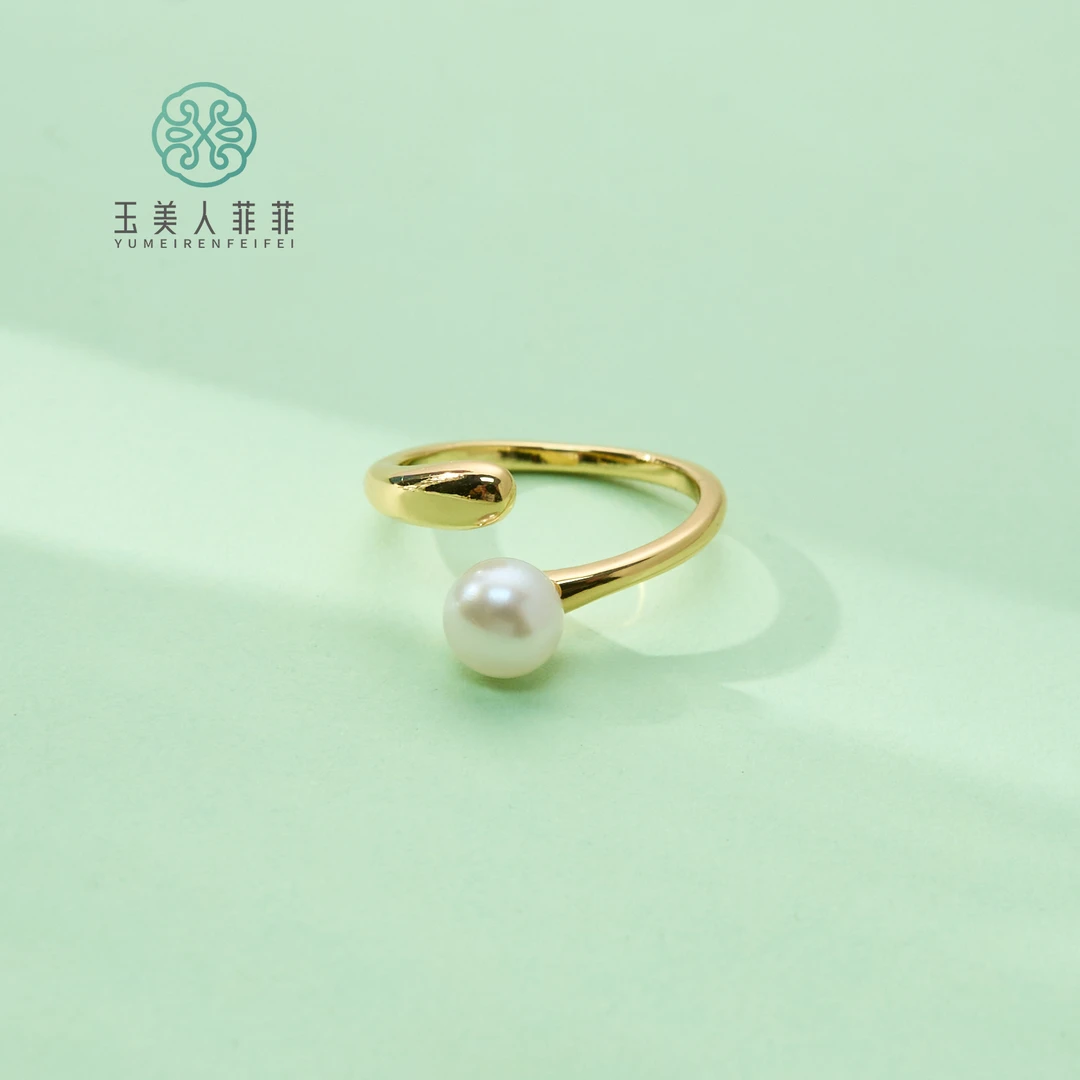 石惑珠宝*#珍珠戒指约6mm可调节-多样性发一
