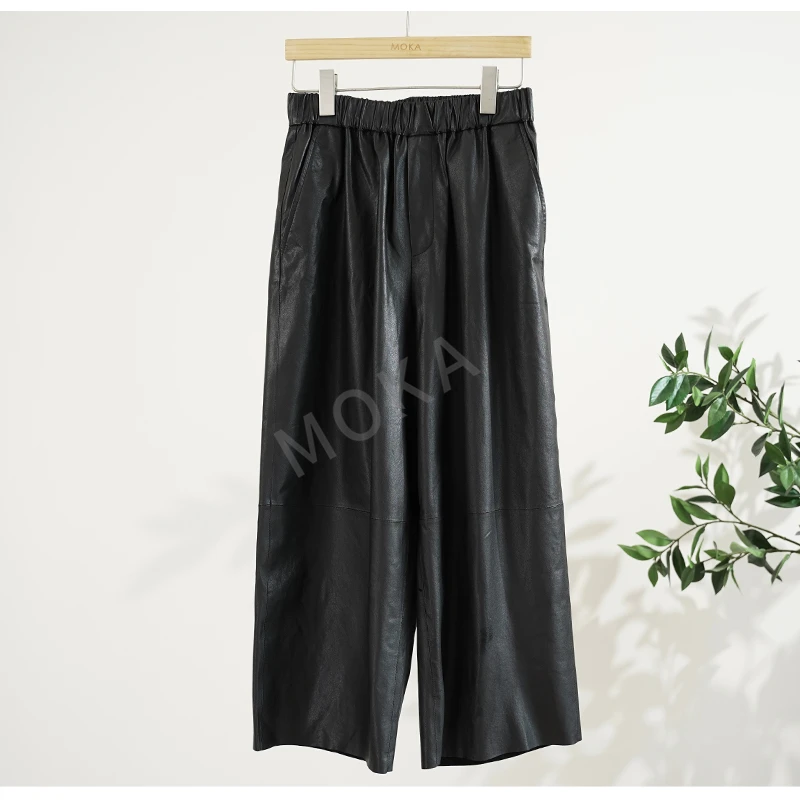 【黑标轻奢】八分锥形裤进口全植鞣超薄裤子（241431）2372