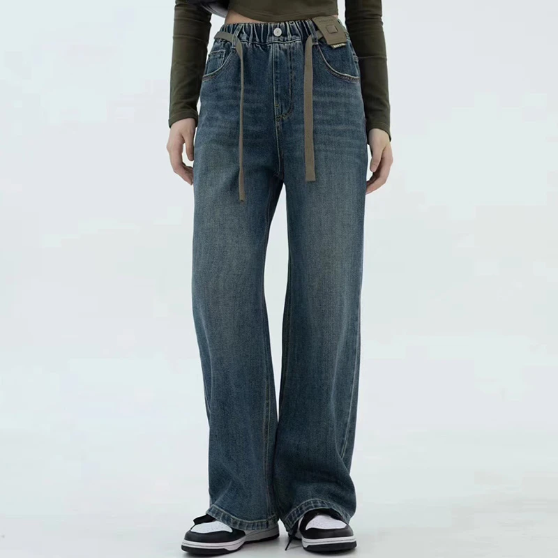 青少年2025年春装新款牛仔裤时尚洋气中大儿童春秋复古宽松直筒
